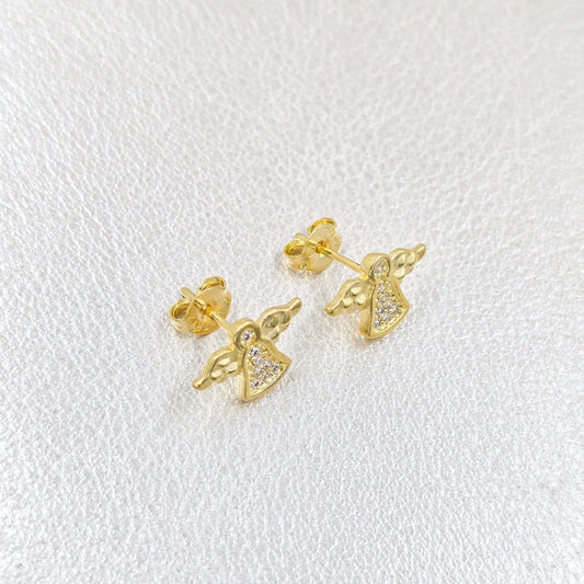Arete Angelito Circonias Oro Laminado 18k