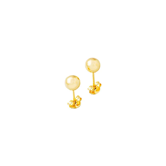 Arete Topo Balín 6mm Oro Laminado 18k