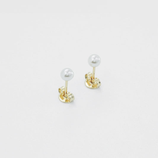 Aros Topos Perla Mini Oro Laminado 18k