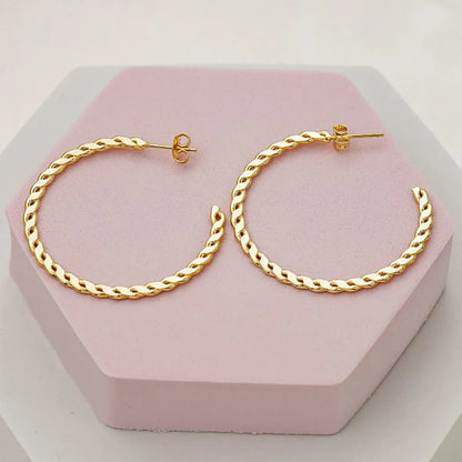 Aros Semi Candonga Grandes Oro laminado 18k