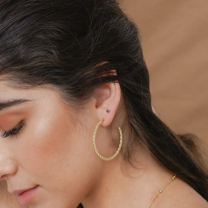 Aros Semi Candonga Grandes Oro laminado 18k