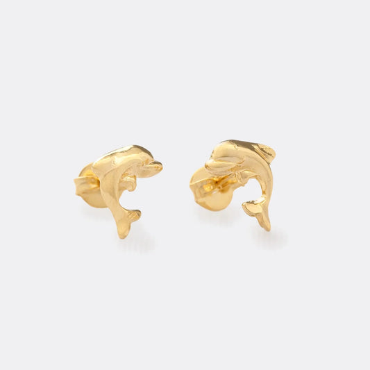 Aros Delfin Oro Laminado 18k