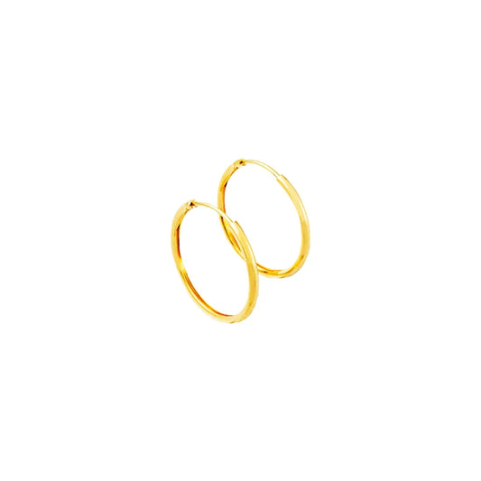 Aros Candonga Lisa Mediana Oro Laminado 18k