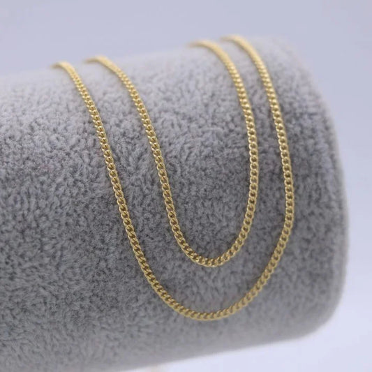 Cadena Cubana Delgada Oro Laminado 18k