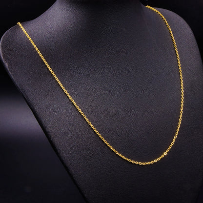 Cadena Tejido Aros Delgada Oro Laminado 18k
