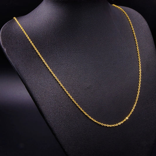 Cadena Tejido Aros Delgada Oro Laminado 18k
