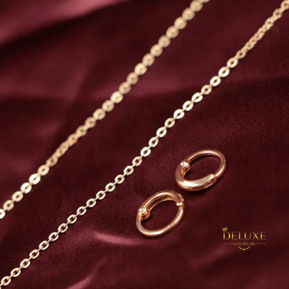 Conjunto Cadena Tejido Aros y Candongas Baby Oro Laminado 18k