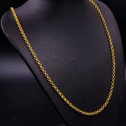Cadena Tejido Rolo Semi Delgada Oro Laminado 18k