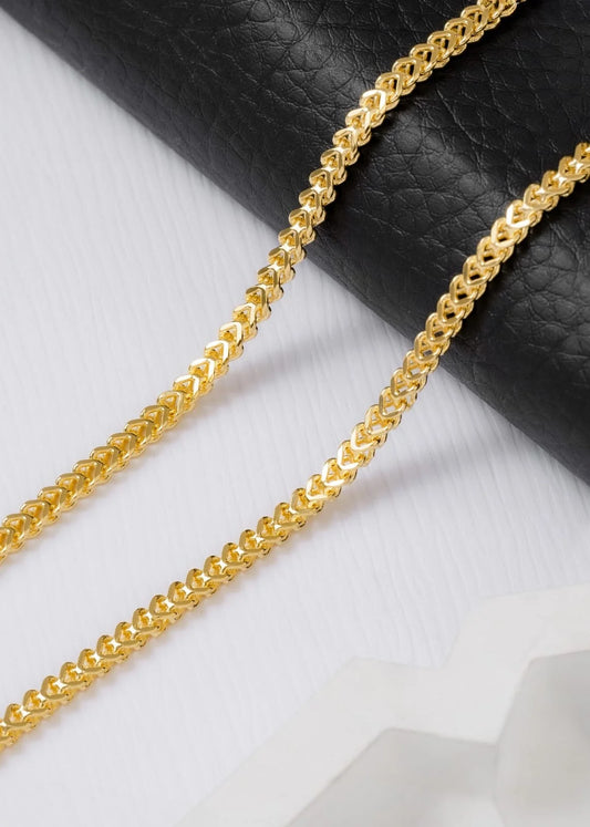 Cadena Tejido Franco Oro Laminado 18k