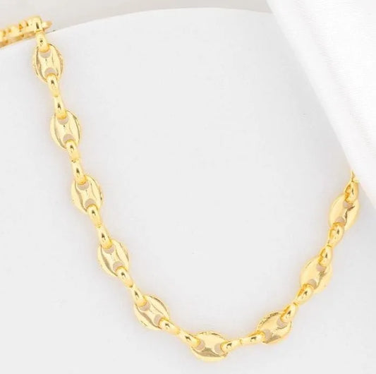 Cadena Tejido Gucci Semi-gruesa Oro Laminado 18k