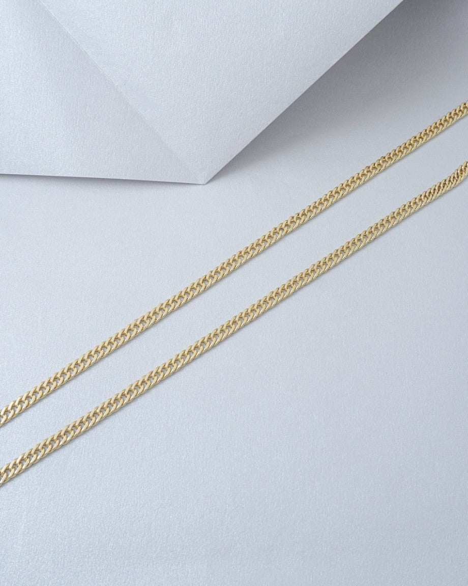 Cadena Cubana Continua Oro Laminado 18k
