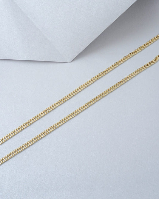 Cadena Cubana Continua Oro Laminado 18k