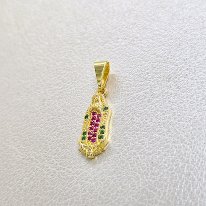Colgante Guadalupe Silueta Colors Oro Laminado 18k