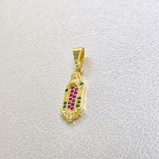 Colgante Guadalupe Silueta Colors Oro Laminado 18k