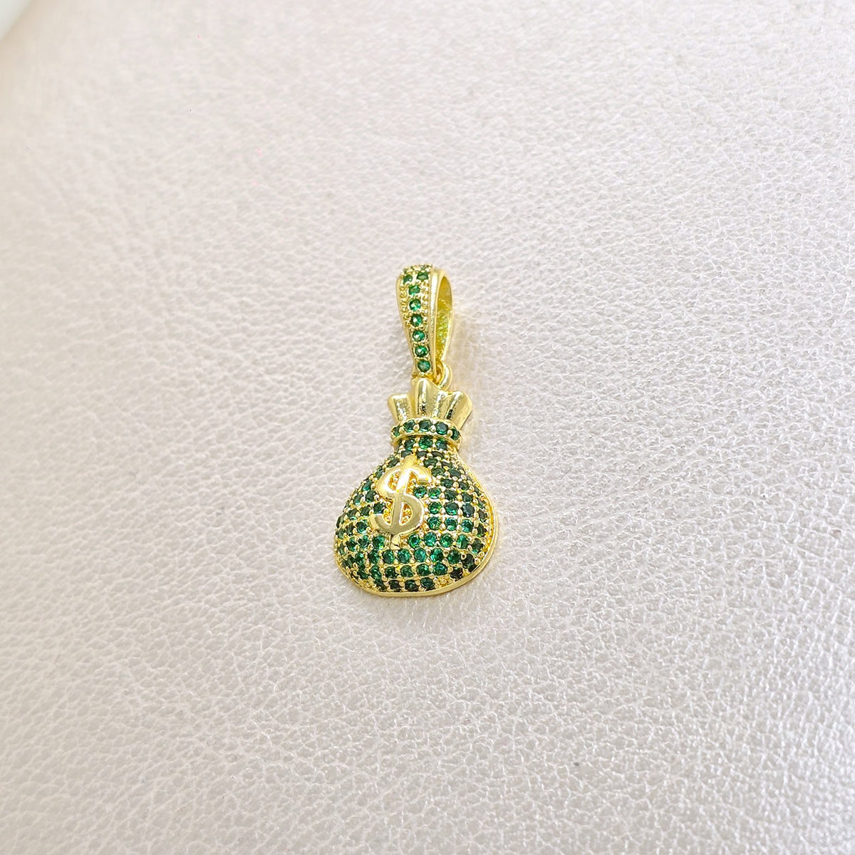 Colgante Bolsa De Dinero Oro Laminado 18k