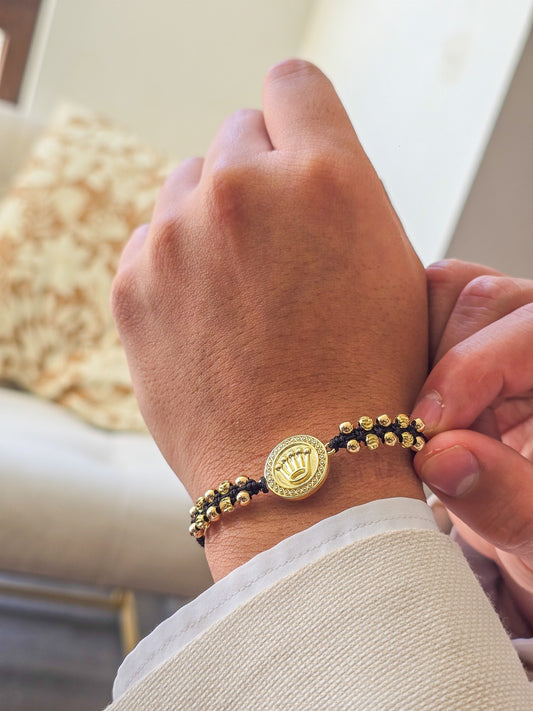 Brazalete Herraje Roles Bor Punto Oro Laminado 18k