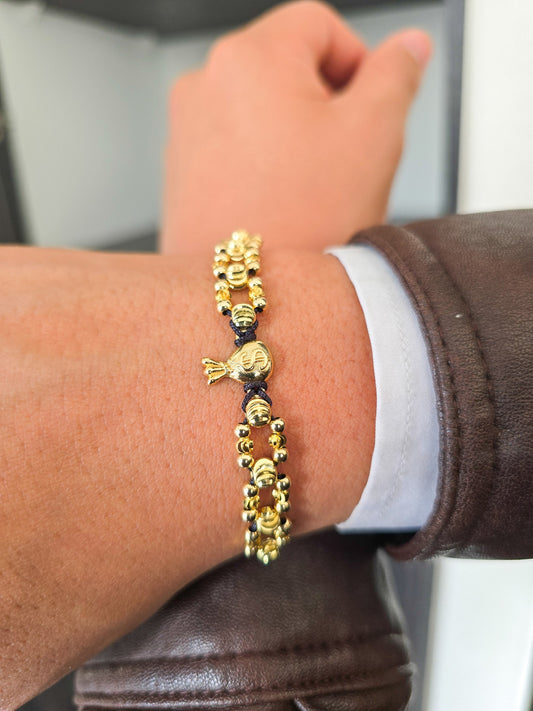 Brazalete Ajustable Abundancia Oro Laminado 18k