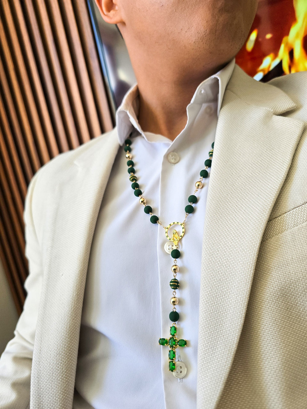 Rosario Abundancia Oro Laminado 18k