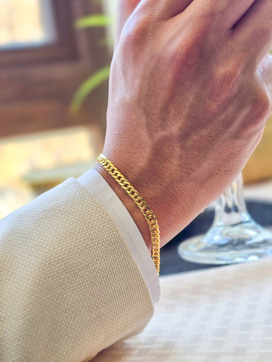 Pulsera Cubana Continúa Oro Laminado 18k