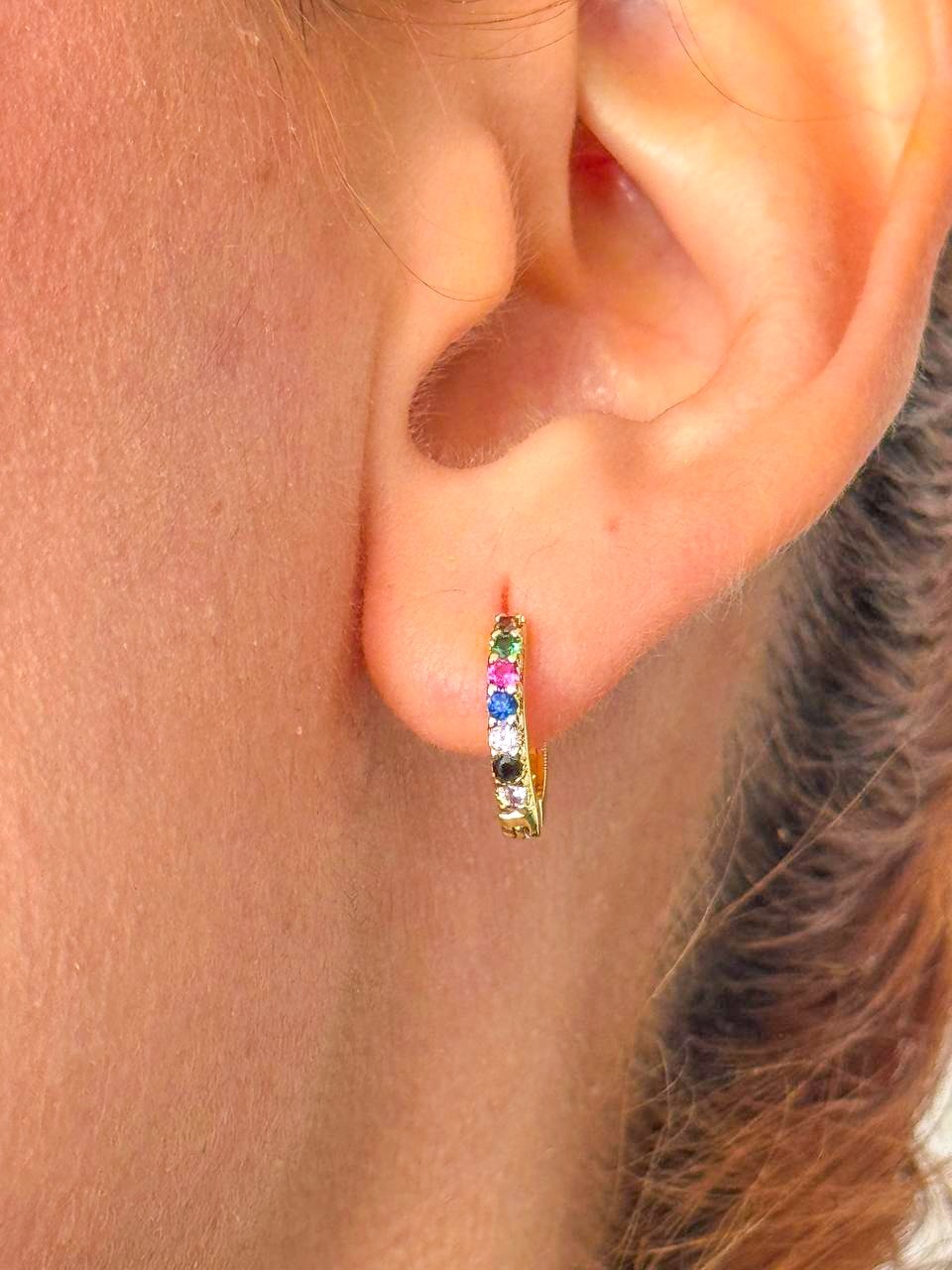Aros Candonga Sweetness Colors Oro Laminado 18k
