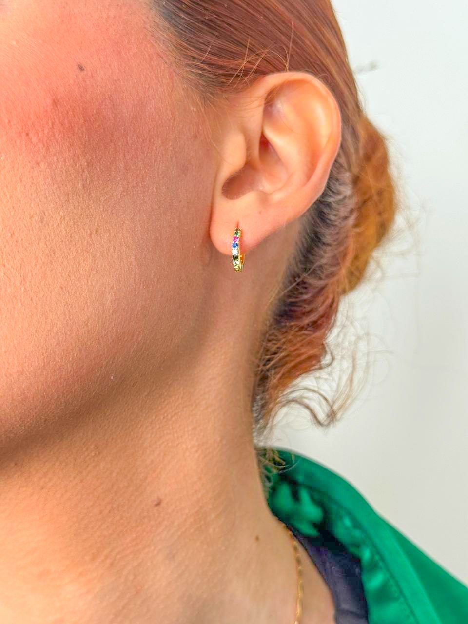 Aros Candonga Sweetness Colors Oro Laminado 18k