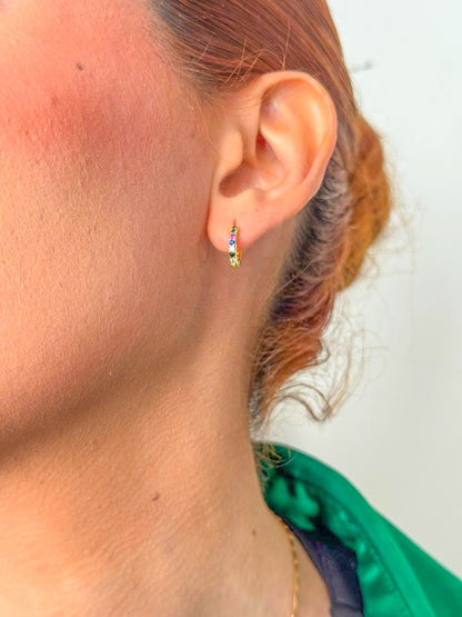 Aros Candonga Sweetness Colors Oro Laminado 18k