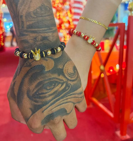 Oferta Brazalete Parejas Corona Oro Laminado 18k