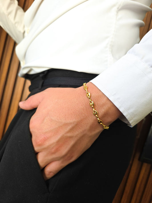 Pulsera Tejido Gucci Oro Laminado 18k