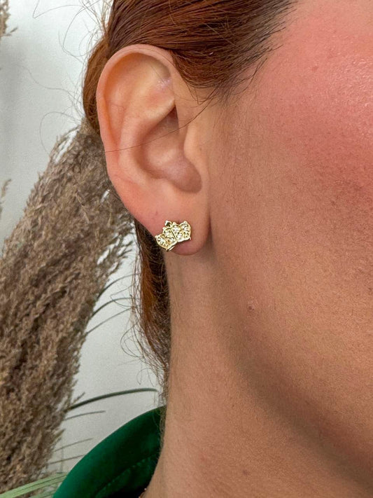 Aros Corona Oro Laminado 18k