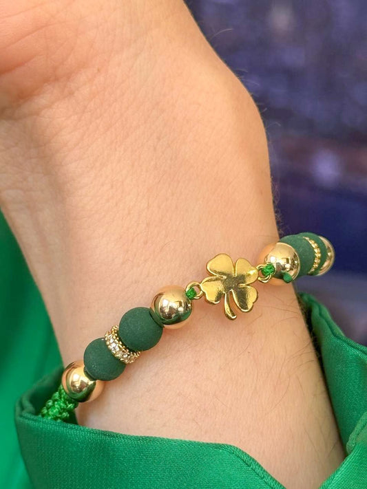 Brazalete Ajustable De La Suerte En Oro Laminado 18K