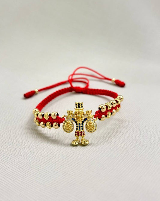 Brazalete Bolsa De Dinero Tio Rico Oro Laminado 18k