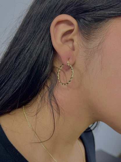 Aros Candonga Torneada 2.9cm Oro Laminado 18k