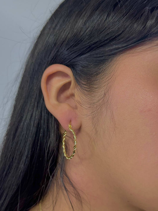 Aros Candonga Torneada 2.9cm Oro Laminado 18k
