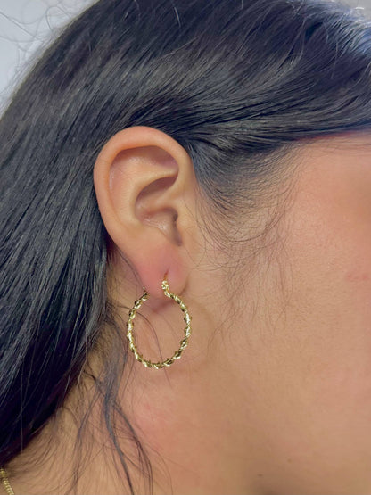 Aros Candonga Torneada 2.9cm Oro Laminado 18k