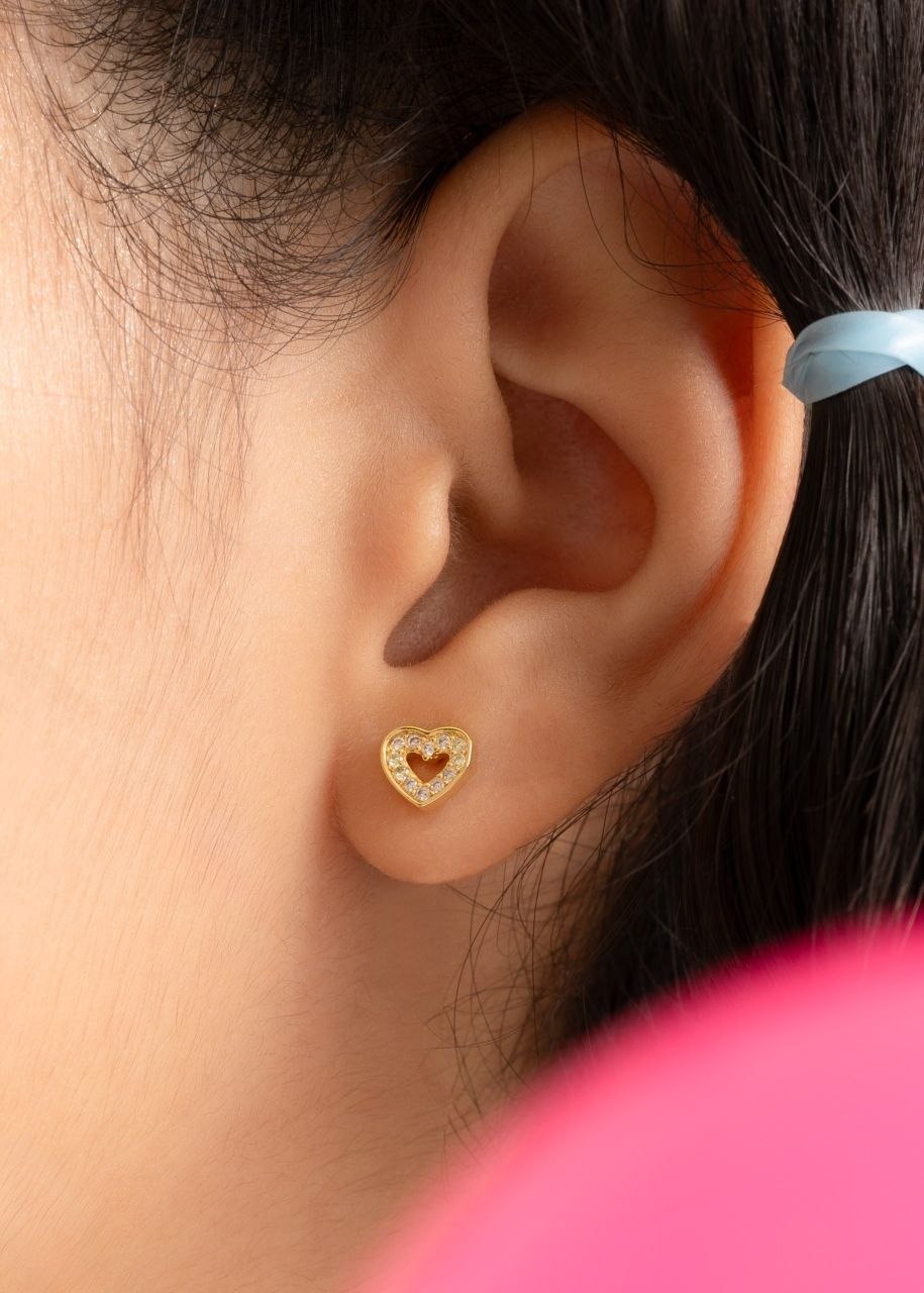 Aros Free Love Cristal Oro Laminado 18k