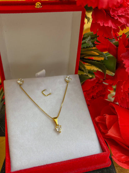 Especial Día de la Madre Set Corazón Oro Laminado 18k