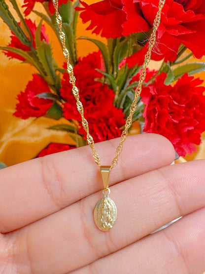 Especial Día de la madre Set Virgen de Guadalupe Oro Laminado 18k