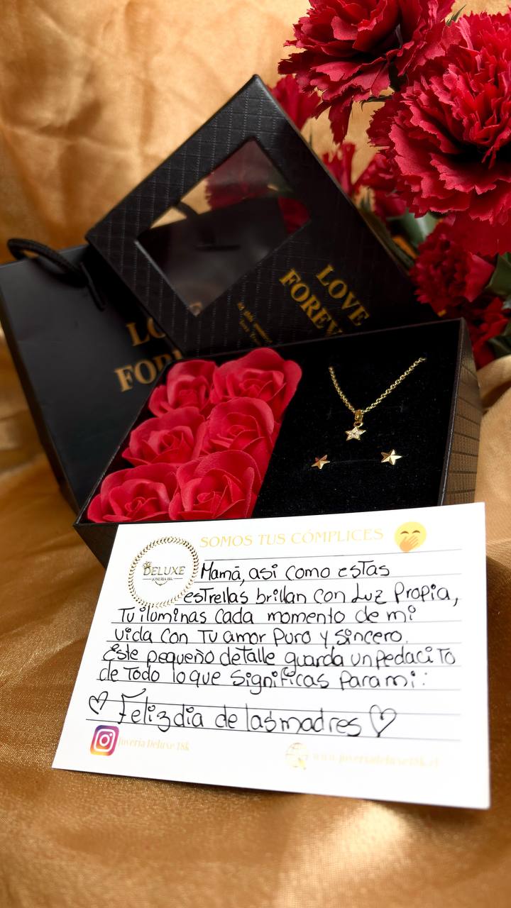 Especial Día de la Madre Set Estrella Oro Laminado 18k