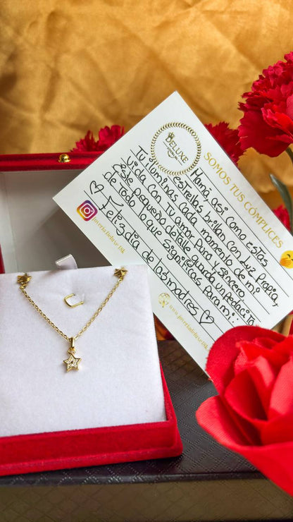 Especial Día de la Madre Set Estrella Oro Laminado 18k