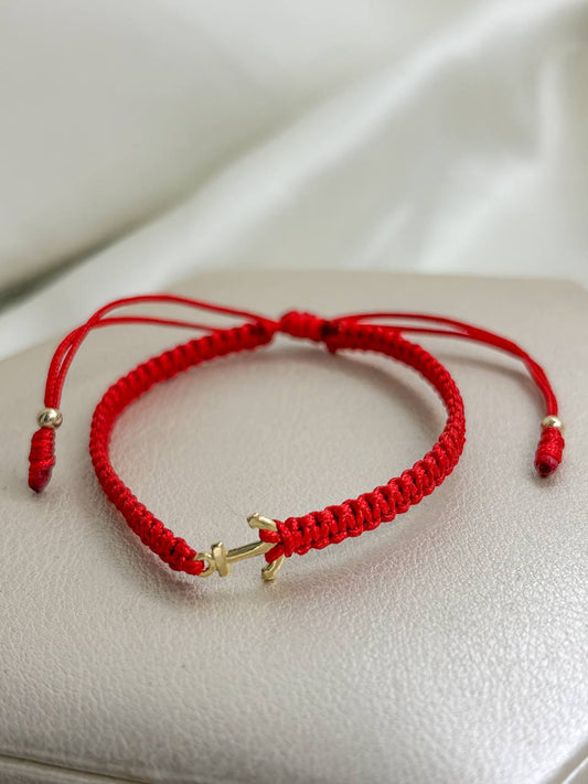 Brazalete de Ancla en Tejido Oro laminado 18k