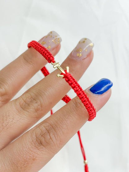Brazalete de Ancla en Tejido Oro laminado 18k