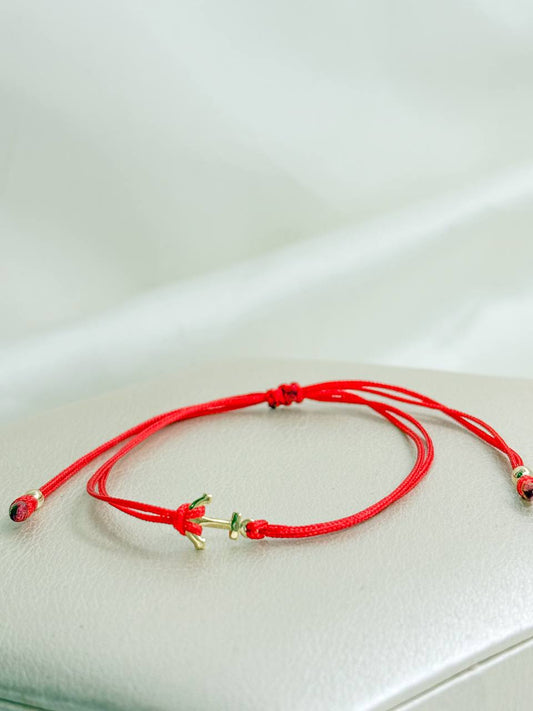Brazalete de Ancla en Hilo Oro laminado 18k