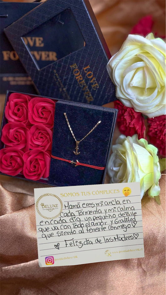 Especial Día de la Madre Set Ancla Oro Laminado 18k
