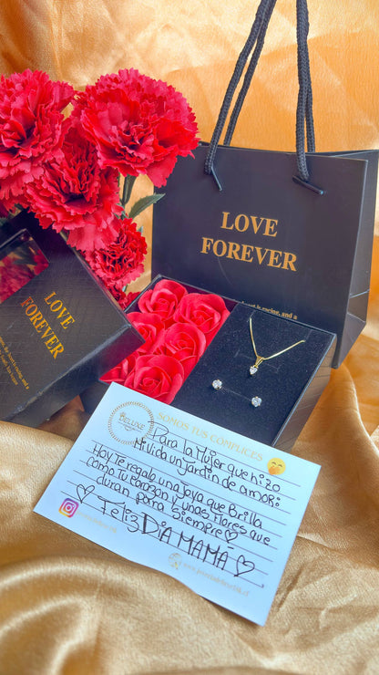Especial Día de la Madre Set Corazón Oro Laminado 18k