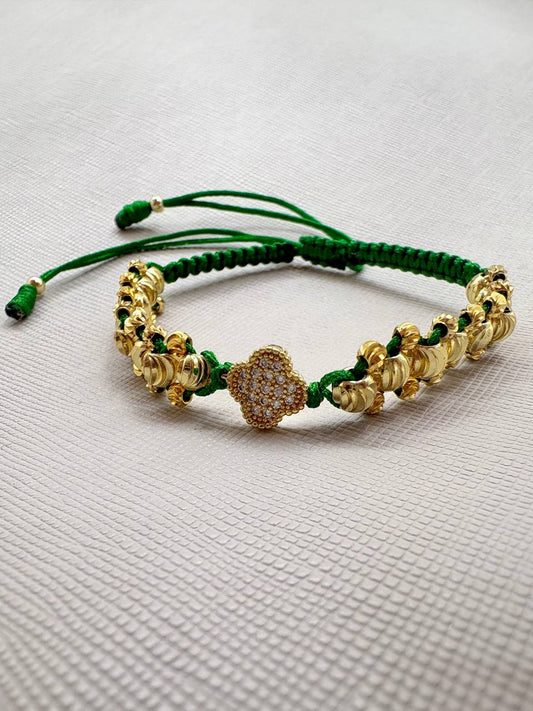 Brazalete Ajustable Buena Suerte Oro Laminado 18k
