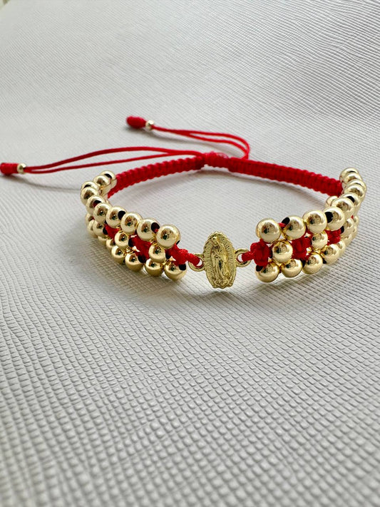 Brazalete Ajustable Virgen Oro Laminado 18k