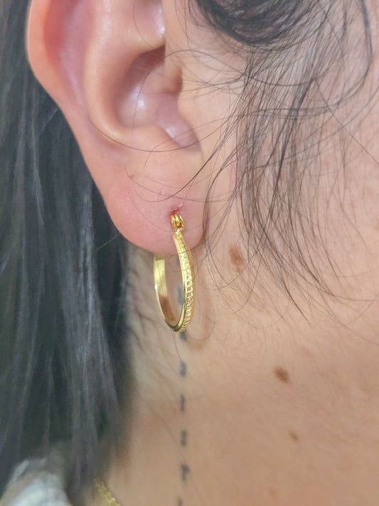 Aros Candonga Melcocha Pequeña Oro Laminado 18k