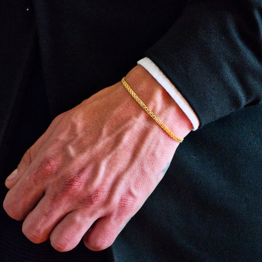 Pulsera Tejido Chino Oro Laminado 18k