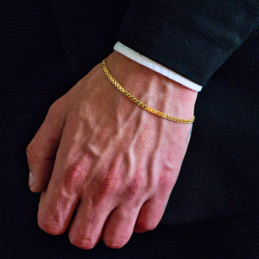 Pulsera Tejido Chino Oro Laminado 18k
