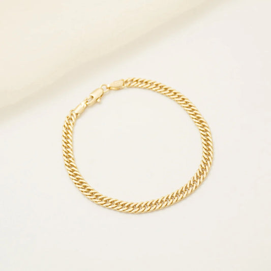 Pulsera Cubana Continúa Oro Laminado 18k
